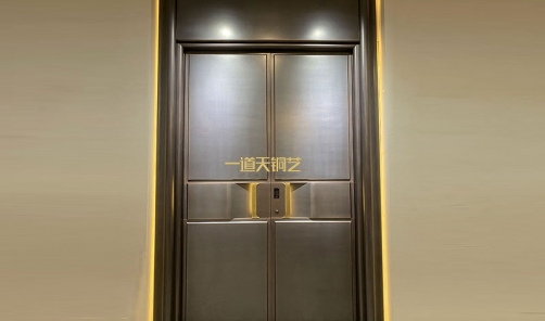现代风格入户铜门